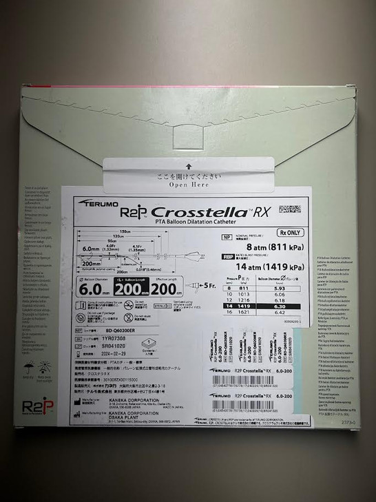 Terumo BD-Q60200ER R2P™ CROSSTELLA® RX PTA Balloon Dilatation Catheter